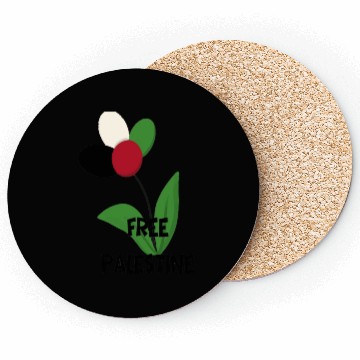 Discover Free Palestine,Flag-colored rose ,watermelon color Coasters