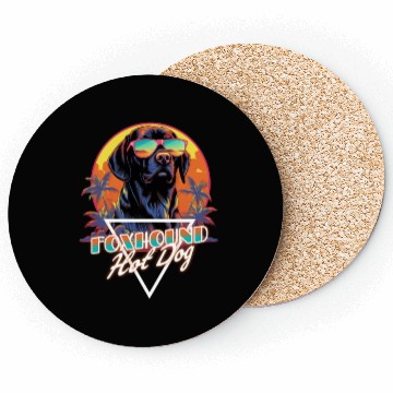 Discover Retro Wave Foxhound Hot Dog Coasters