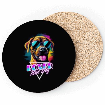 Discover Retro Wave Boxer Hot Dog Coasters