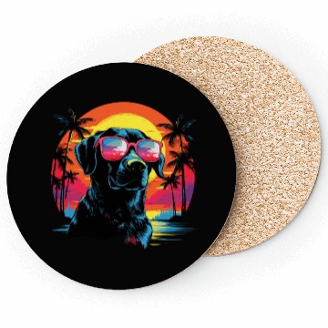 Discover Retro Wave Labrador Dog Coasters
