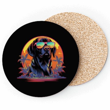 Discover Retro Wave Foxhound Dog Coasters