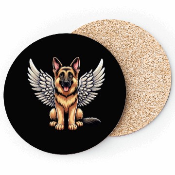 Discover German Shepherd Angel - Guardian with Wings Coasters
