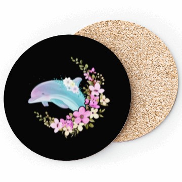 Discover Dolphin Flower Floral Coasters