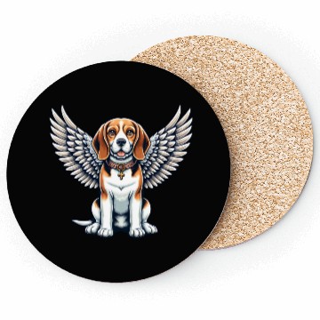 Discover Beagle Angel - Adorable Dog with Wings Coasters