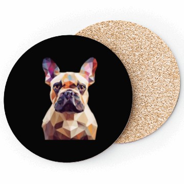 Discover French bulldog, polygon dog,polygon art Coasters
