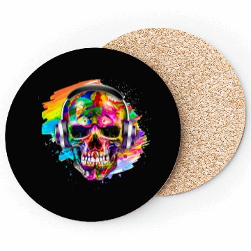 Discover Colorful skull Coasters
