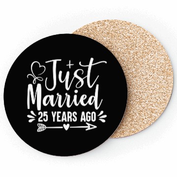 Discover Just Married 25 Years Ago 25Th Wedding Anniversary Coasters