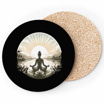 Discover Yoga lotus design Coasters