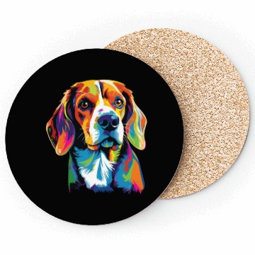 Discover Watercolor Colorful Beagle Coasters