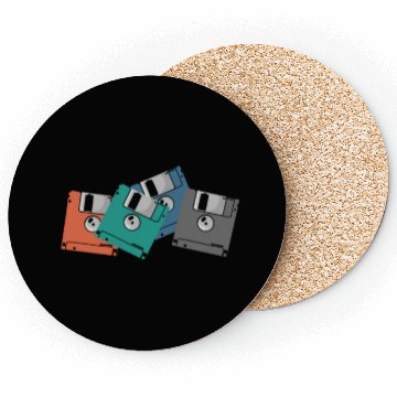 Discover colorful Floppy Disks Retro Memory Module Data Car Coasters