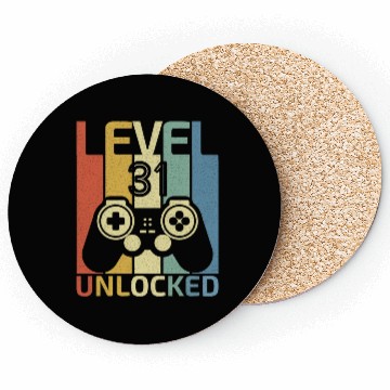 Discover Level 31 Unlocked 1991 Video Game 31th Birthday Coasters
