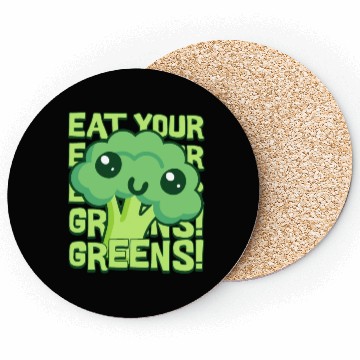 Discover Eat Your Greens! Kawaii Broccoli Coasters