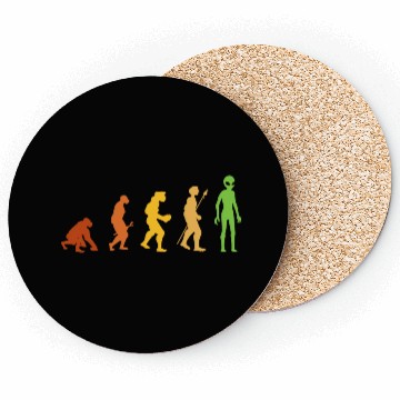 Discover Alien Funny Human Evolution Growth Theory Retro Coasters