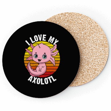 Discover I Love My Axolotl in Retro Coasters