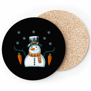 Discover New Year's snowman with snowflakes Coasters