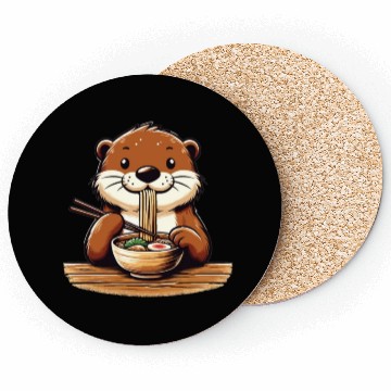 Discover Sweet Otter Eats Ramen Noodles Otters Ramen Coasters