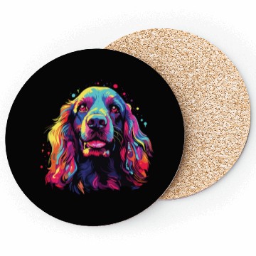 Discover Watercolor Colorful Cocker Spaniel Coasters