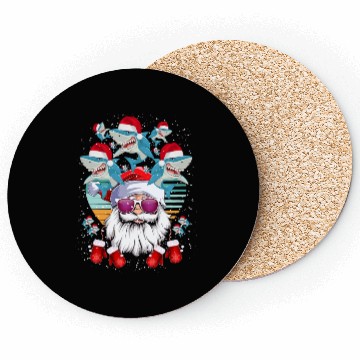 Discover Santa Claus Shark Christmas Coasters