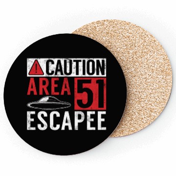 Discover Caution Area 51 Escapee Alien Aliens Ufo Gifts Coasters