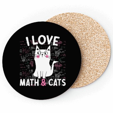 Discover I Love Math and Cats Feline Lover Coasters