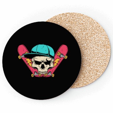 Discover Skull Skater Freestyle Skateboarder Skateboarding Coasters