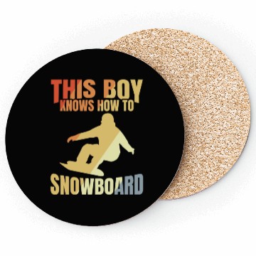 Discover Funny Snowboarding Boy Coasters