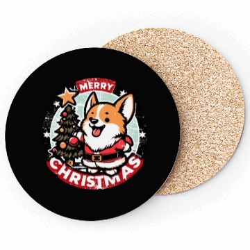 Discover Retro Christmas Corgi Gifts For Dog Lovers Coasters