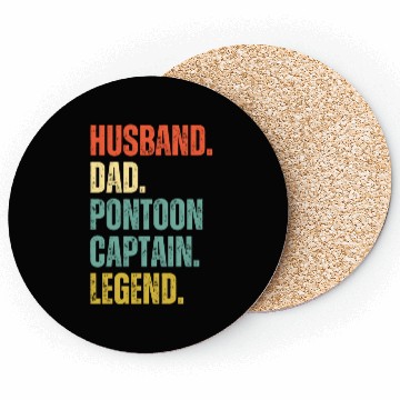 Discover Husband Dad Pontoon Captain Legend Coasters