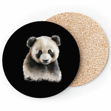 Discover Panda Cute Bear Watercolor Painting Portrait Coasters