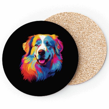 Discover Watercolor Colorful Great Pyrenees Coasters