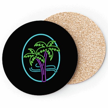 Discover Vacation Coasters, Neon Palm Trees Coasters, Gift For