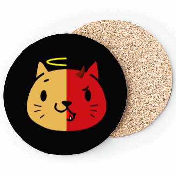 Discover Two Face Cat Angel And Devil Coasters