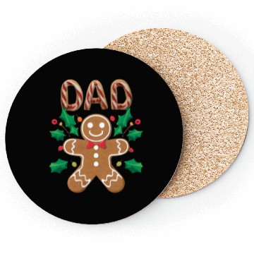 Discover Gingerbread Dad, Family holiday tees, Coasters