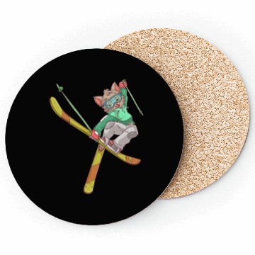 Discover Skiing cat Coasters