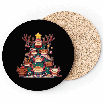 Discover Axolotl Christmas Tree Merry Christmas Coasters