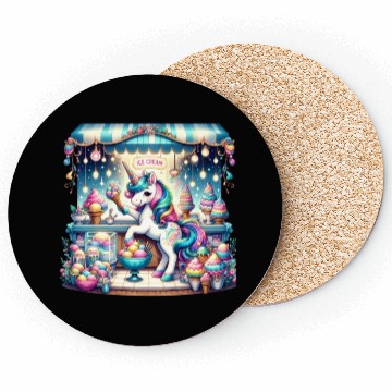 Discover Unicorn Ice Cream Vendor Coasters