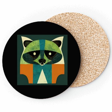 Discover Deco Raccoon - Zombie Green Coasters