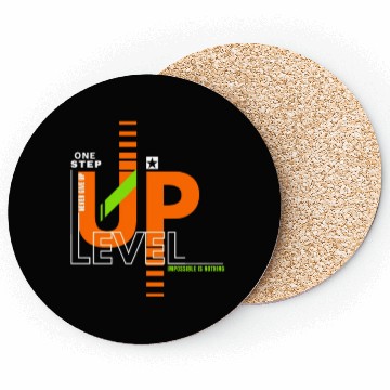 Discover One Step Up Level Print Coasters