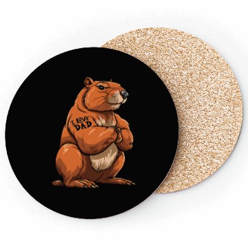 Discover Capybara I Love Dad Coasters