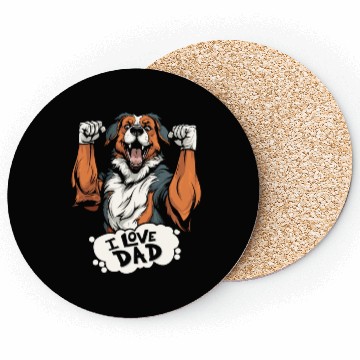 Discover Australian Shepherd Aussie Dog I Love Dad Coasters