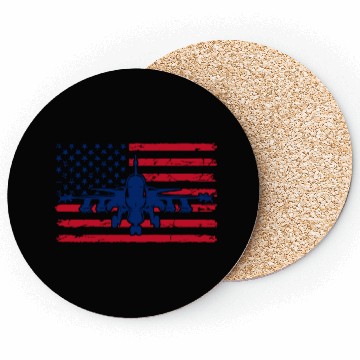 Discover US Flag Airplane Patriotic American Pilot Coasters