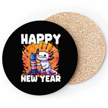 Discover Axolotl Happy New Year Coasters