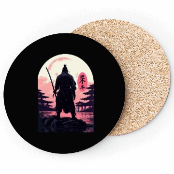 Discover Bushido Code Anime Samurai Japanese Landscape Kanj Coasters