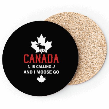 Discover Canada Moose Canadian Flag Maple Leaf Coasters
