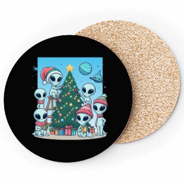 Discover Aliens Christmas tree Coasters