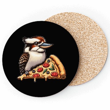 Discover Kookaburra is enjoying a delicious pizza Coasters
