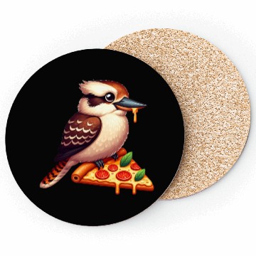 Discover Kookaburra is enjoying a delicious pizza Coasters