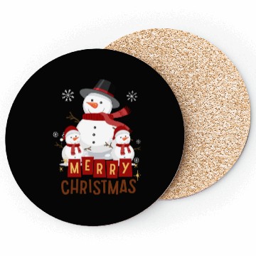 Discover Snowman Merry Christmas Coasters