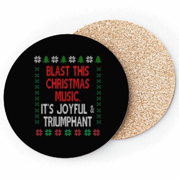Discover Joyful and triumphant ugly Christmas sweater theme Coasters