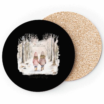 Discover Cute Kids In Winter Wonderland Coasters